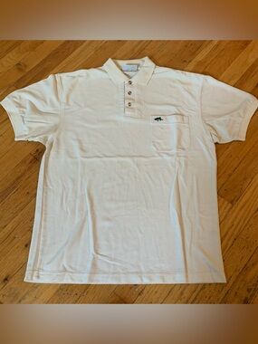 Vintage 90s Dolphin brand white polo size L